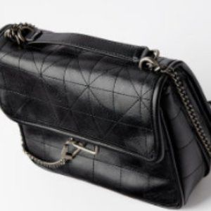 Black rock style messenger bag